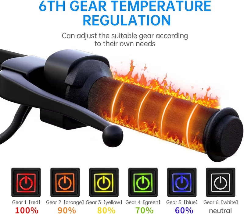 OXWIND Heated Motorcycle Grips, USB 6-Level Adjustable Handlebar Heater, IP67 Waterproof ATV Heated Grips Covers for 22mm Motorcycle/ATV 4 Wheeler Handlebars Accessories - Image 3